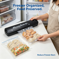 Mini machine de mise sous vide électrique en plastique pour aliments, scelleuse hermétique pour légumes, viande, collations, cuisine domestique, stockage alimentaire