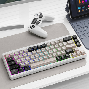 <span class=keywords><strong>Clavier</strong></span> de jeu à <span class=keywords><strong>membrane</strong></span> rétroéclairé LED avec interface USB personnalisée MK65 RGB Rainbow, pour ordinateur de bureau, taille standard, ultra fin, plug and play - Product Image 2