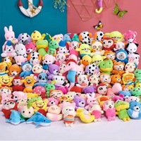 Prix usine : Mini porte-clés en peluche pour machine à grue, jouet poupée pour machine à griffes, pendentif animal en peluche de 7-10/10-15cm (3-4 pouces)