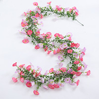 Guirlande de glycine artificielle rose de 67 pouces pour mariage, fête, escalier, décoration intérieure, vacances d'été, décoration de plage