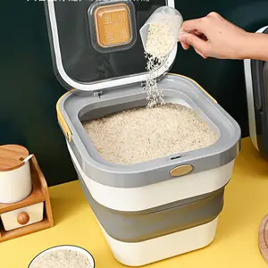 Kitchen Cereal Flour Sugar Rice Leakproof Sealable Dry Holder Collapsible Dog Food Storage Container