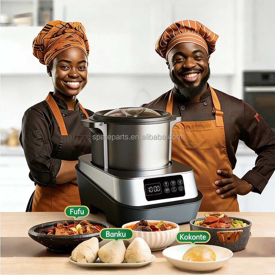 Household Smart Touch Control Fufu Maker Durable SUS304 Stainless Steel Pot for Fufu Ugali Nshima Banku Eba Meat Processing