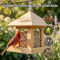 Mangeoire en bois de style gazebo BH pour l'extérieur, petite mangeoire à oiseaux en bois pour attirer les oiseaux dans les jardins et les cours