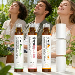 Huiles essentielles bio vegan en roll-on pour le corps, prix <span class=keywords><strong>d</strong></span>'usine, Happy Focus Breath, aromathérapie, relaxation, soulagement du stress, <span class=keywords><strong>parfum</strong></span> - Product Image 1
