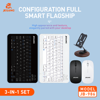 Kit clavier-souris sans fil BT 3-en-1 avec support pour téléphone et tablette pour ordinateur portable et tablette