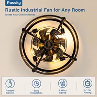 Ventilateur de plafond encastré de 20 pouces avec lumières et télécommande, ventilateur de plafond à profil bas avec 6 vitesses et minuterie pour chambre à coucher, cuisine, salle à manger