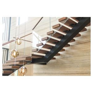 Escalera Recta en Voladizo Prima, Escalera <span class=keywords><strong>de</strong></span> Acero con Revestimiento <span class=keywords><strong>de</strong></span> Mármol, Escalera Rústica y Elegante - Product Image 4
