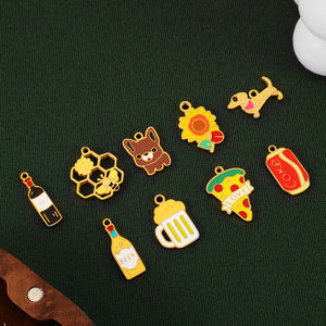 Olivia Acero inoxidable queso girasol perro Pvd 18K chapado en oro perro abeja cerveza coque hombres mujeres moda colgante para la fabricación de joyas - Product Image 2