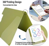 Carpeta Portapapeles A4 Plegable con Bolsillo, Cubierta para Archivos, Carpeta de Oficina, Portapapeles Plegable 360 Grados
