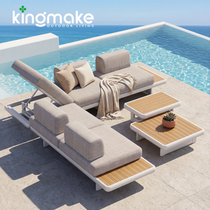 Modernos Sofás de Jardín en Forma de <span class=keywords><strong>L</strong></span> de Aluminio, Muebles de Exterior, Sofás de Patio, Conjunto de Muebles de Jardín - Product Image 4