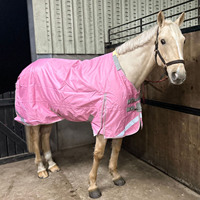 Couverture d'hiver imperméable pour cheval 1200D, couleur violette, rembourrage en polyfill 400g, doublure respirante en polyester, rabat de queue réglable