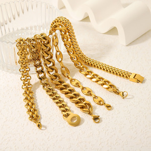 Luxurious Designs 18K PVD Gold Plated Stainless Steel Chunky Cuban Link Chain <b>Bracelet</b> | Waterproof, Hypoallergenic No Fading - Product Image 2