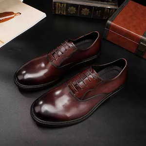 Chaussures de mariage pour hommes en cuir véritable respirant, de haute qualité, tendance, élégantes, formelles, à bout pointu, rehaussantes - Product Image 1