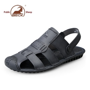 Sandales Gongyang pour hommes en cuir véritable à bout fermé, antidérapantes, pour l'extérieur et la plage, chaussures de conduite - Product Image 5