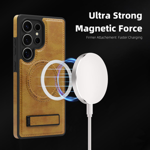Étui de téléphone en cuir PU magnétique de luxe pour <span class=keywords><strong>Samsung</strong></span> <span class=keywords><strong>Galaxy</strong></span> S25 <span class=keywords><strong>Ultra</strong></span> S24 S23 <span class=keywords><strong>S22</strong></span> Plus, antichoc, avec support de charge sans fil - Product Image 5
