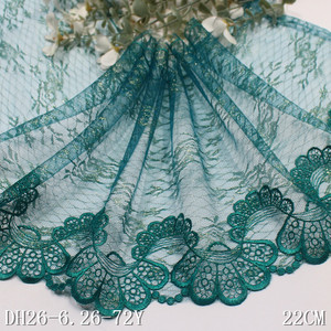 2024 chine usine brillant maille dentelle tissus avec fil métallique pour femmes Lingerie <span class=keywords><strong>soutien</strong></span>-<span class=keywords><strong>gorge</strong></span> robe 22cm rouge brodé dentelle garniture - Product Image 6