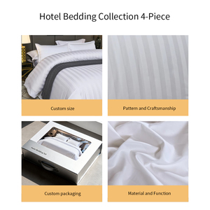 Ensemble <span class=keywords><strong>de</strong></span> literie en coton 4 pièces GlobeLink personnalisable <span class=keywords><strong>de</strong></span> luxe pour hôtel <span class=keywords><strong>5</strong></span> étoiles, couleur unie, antistatique, 250TC, housse <span class=keywords><strong>de</strong></span> couette, drap, taie d'oreiller - Product Image 2