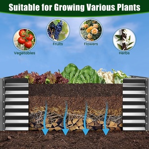 Jardinière surélevée en métal galvanisé LJ, lits de jardin surélevés pour l'extérieur, montage facile, pour la culture de légumes, de fruits et de fleurs - Product Image 6
