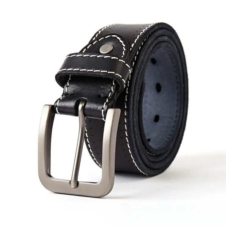 Kualitas Asli Polos Leather Belt Mens Belt Manufacturer Pin Gesper Sabuk Kulit untuk Pria