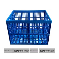 Caisse en plastique pliable de qualité industrielle, économique en termes d'espace, pour le transport et le stockage
