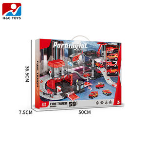 Гоночный трек для детей: 3 пластиковых машинок + 1 самолет, пожарная машина, трехэтажное здание, набор для самостоятельной сборки - Product Image 3