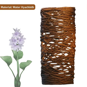 โคมไฟผนังทอลายเกลียวผักตบชวาธรรมชาตินำบรรยากาศที่อบอุ่นและเชิญชวนมาสู่ห้องอินเดีย - Product Image 2