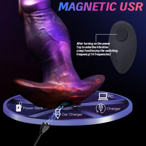 Dildo anal en silicone souple résistant à l'eau de 6 pouces, 10 vibrations, stimulation complète du corps, sensation réaliste - Product Image 3