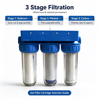 Système de filtration d'eau à 3 étapes de 10 pouces avec des bacs transparents pour une filtration et un traitement de l'eau compactes
