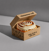Caja de Cartón Corrugado para Rollos de Canela, Personalizada, de Grado Alimenticio, Ecológica, para Llevar, Cajas para Rollos de Canela