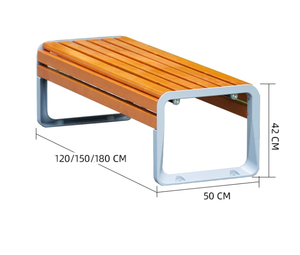 Banco largo de madera para exteriores banco de parque público asiento de Banco largo de madera de 3 plazas - Product Image 2