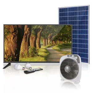 Factory supply rechargeable All in one solar television with inbuilt battery domestic solar lighting and tv