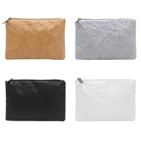 TYVEK Tas Tangan Dompet Wanita, Dompet Tangan Warna Polos Sederhana, Tas Koin Earphone