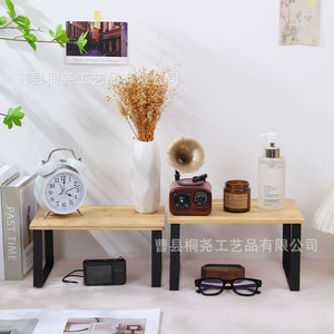 Étagère de rangement de bureau multifonctionnelle en bois, rectangulaire, à 2 niveaux, de type sur pied, pour l'organisation des armoires - Product Image 1