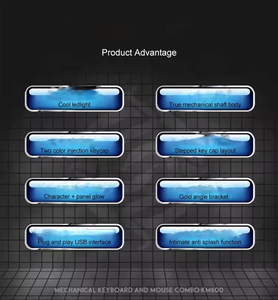 KM600 wired mechanical gaming keyboard retro punk keycap backlit USB desktop <b>computer</b> office 104-key keyboard - Product Image 6