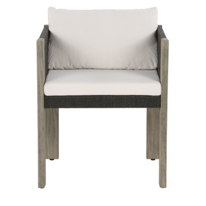 Chaise de salle à manger d'extérieur en teck et corde tressée, chaise longue en corde tressée, mobilier de jardin et de terrasse - <span class=keywords><strong>Aluna</strong></span> - Product Image 2