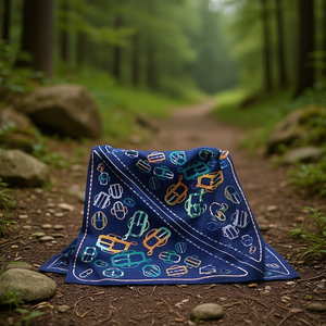 Sciarpa triangolare multifunzionale 60x135 cm con motivo colorato per uso esterno - Product Image 3