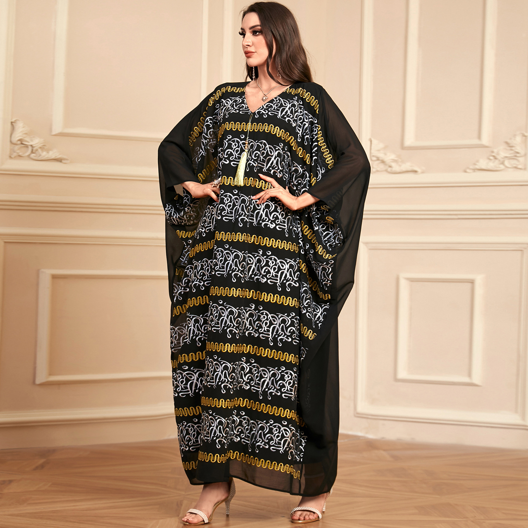 knee length dresses for ladies Ameera Chiffon Fully Lined Maxi main image 1
