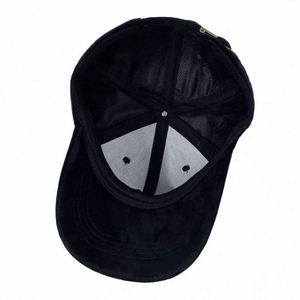 Gorra de béisbol unisex de 6 paneles con visera curva, diseño de letras en color sólido, de terciopelo de lana/poliéster, cálida, común, plateada, al por mayor y personalizada. - Product Image 3