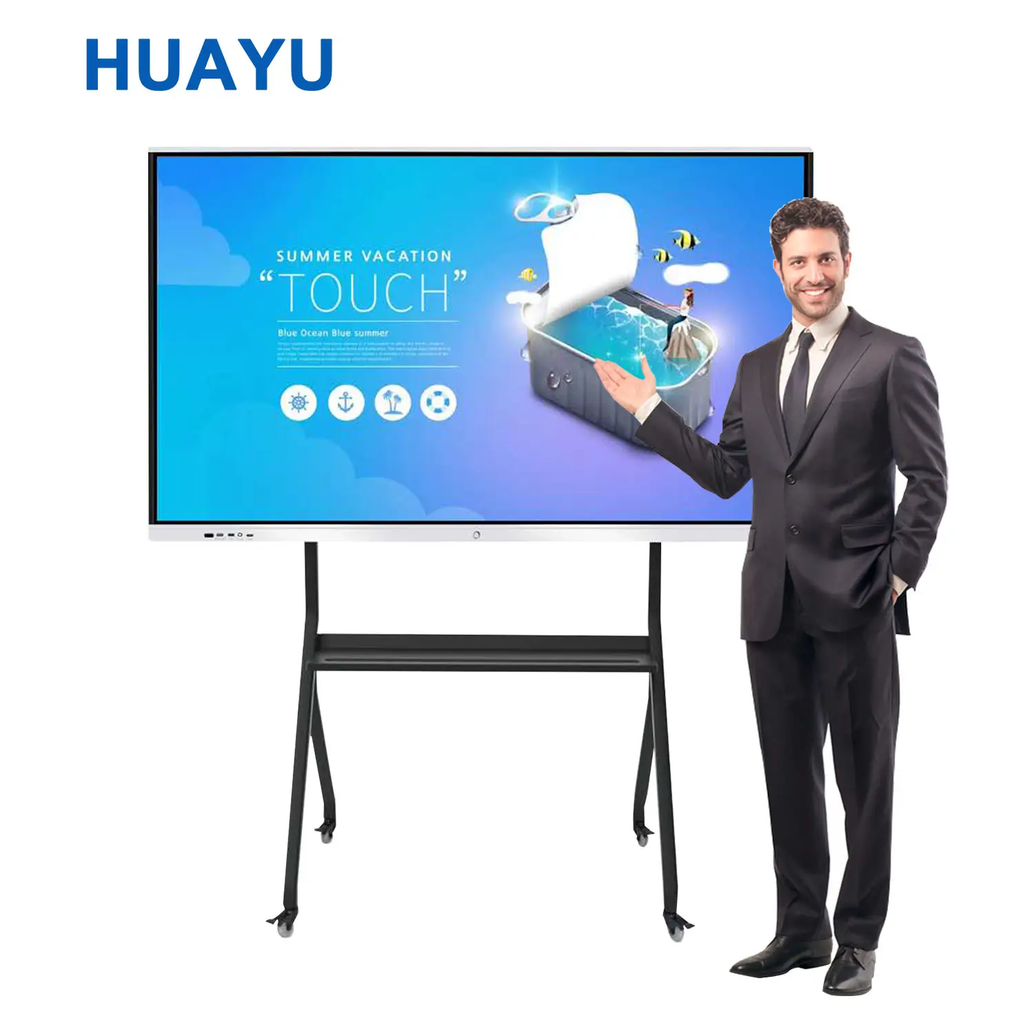 HUAYU große Größe 55 65 75 85 98 Zoll digitales Whiteboard intelligentes pädagogisches interaktives elektronisches Whiteboard mit Android-System