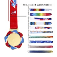 Médaille sportive personnalisée en alliage de zinc électroplaqué, émail souple, or, argent, bronze, vierge, avec ruban, pour compétition, championnat, souvenir