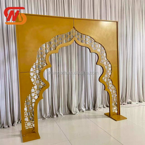 SMOOTH New Arrival Gold Metal Arch <b>Backdrop</b> Light Decorative <b>Stand</b> for Wedding Decoration - Product Image 2