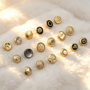 Factory Wholesale Custom Round Brass Shank <b>Buttons</b> Gold Coated Zinc Alloy Embossed Engraved Metal <b>Buttons</b> for Uniform Blazer - Product Image 2