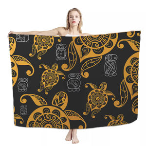 Maillot de bain Tribal de mongolie, ensemble gladiateur noir/Orange, vêtements de plage personnalisés <span class=keywords><strong>à</strong></span> motifs floraux, culotte Lavalava, Sarong, Bikini, offre spéciale - Product Image 1