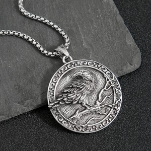 Yunnique-collar con colgante de acero inoxidable para hombre, estilo nórdico, Viking Odin Raven, diseño de animales, regalo, joyería - Product Image 2
