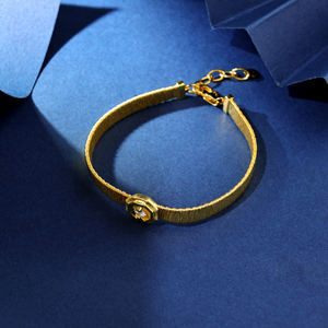 Hot Sales Artic Jewellery 925 Sterling Silver 18K Yellow <b>Gold</b> Plated Satin Finish Zircon Christian Trendy <b>Charm</b> <b>Bracelet</b> Gifts - Product Image 5