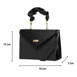 Bolso Bandolera Negro Bora para Mujer de Fana, con Panel Frontal Decorado con Tachuelas, Cierre de Cremallera, Estilo Vintage, para Uso Diario en Todas las Temporadas - Product Image 1