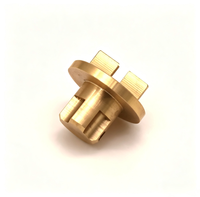 Custom CNC Turned Brass Coupling Insert, Special-Shaped Flange Brass Connector for Mechanical Transmission