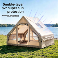 Tente gonflable automatique transfrontalière pour l'extérieur, auvent pare-soleil, équipement de camping familial, installation rapide sans montage, cabine quatre personnes