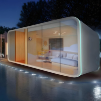 Villa prefabbricata per la vendita di lusso in acciaio di lusso con contenitore per casa singola espandibile a forma di mela Mini Hotel verde