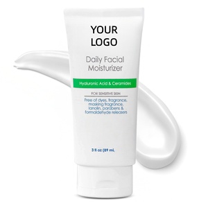 Crema Hidratante Facial para Piel Sensible con Ácido Hialurónico y Escualano, Disponible para Marca Privada OEM - Product Image 1